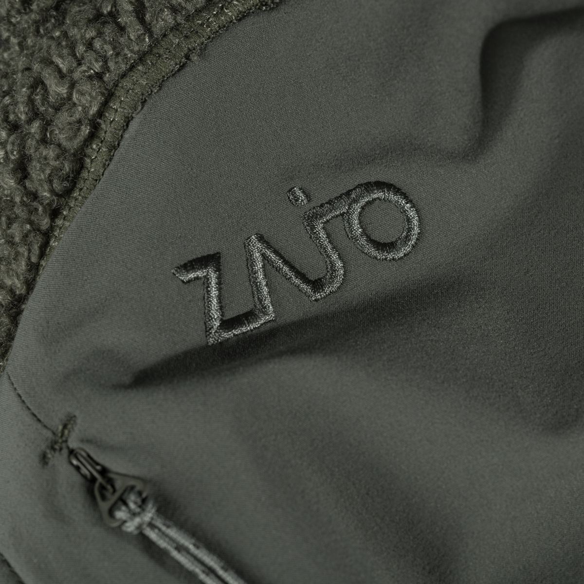 Palpo Men's Pile Fleece Jacket — Dark Olive
