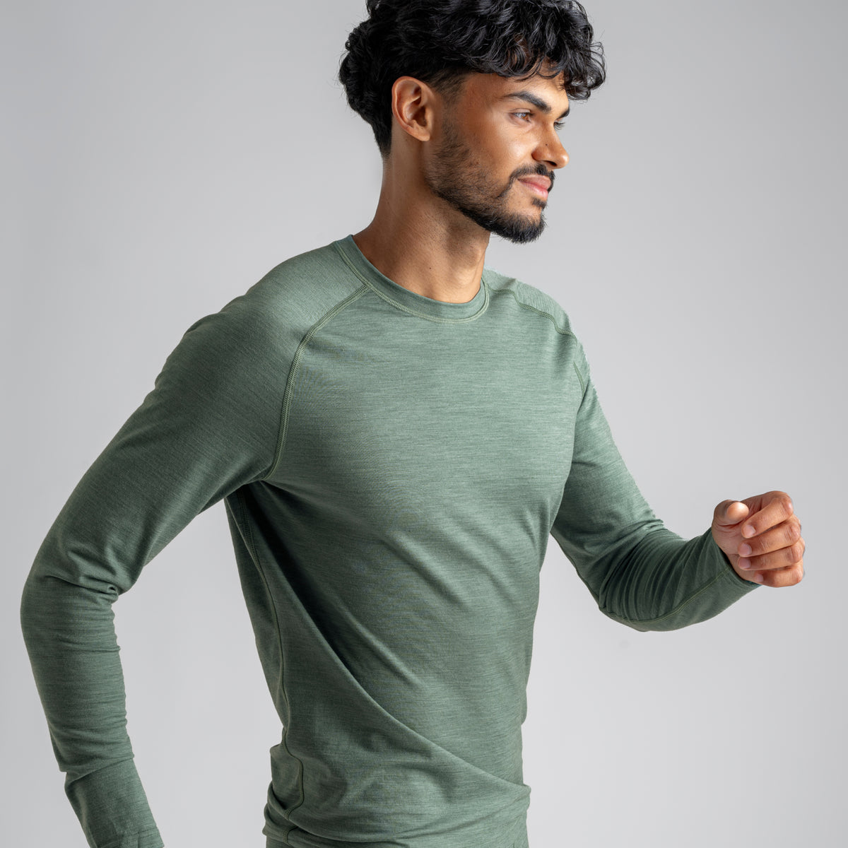 Senti Men's Merino Longsleeve — Amber Gold