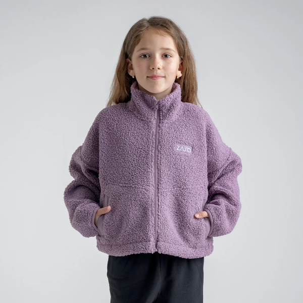 Palpo Kid's Pile Fleece Cropped Jacket — Cocoa Brown