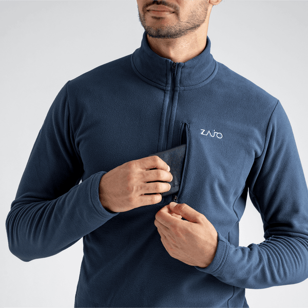Auro Men's Fleece Zip Top — Dark Navy