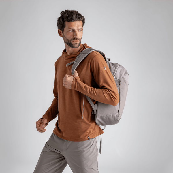 Kora Men's Merino Hoodie — Black Olive