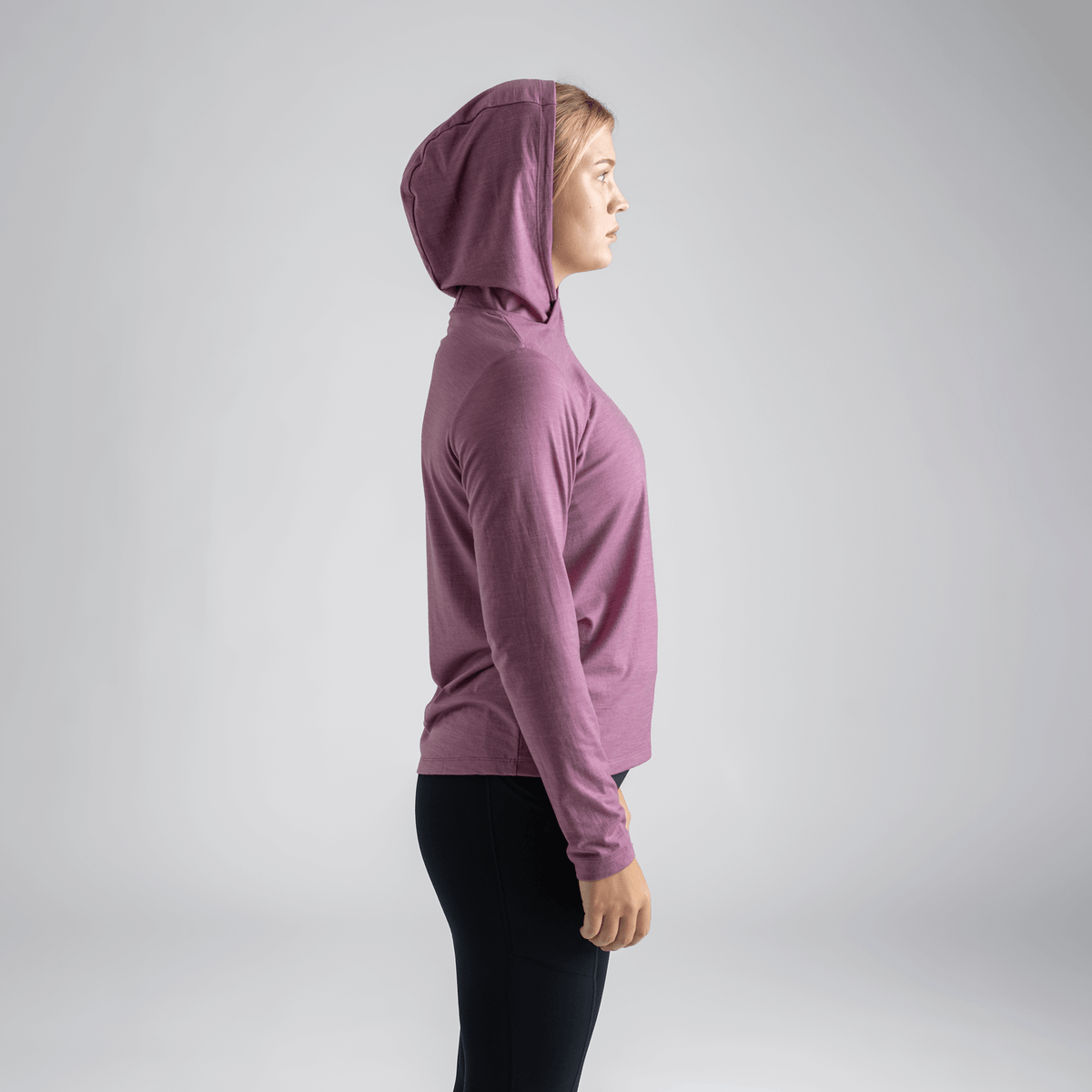 Kora Women's Merino Hoodie — Grey Navy