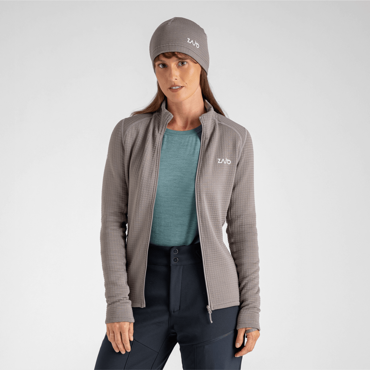 Kovri Women's Merino Grid Jacket — Grey Navy