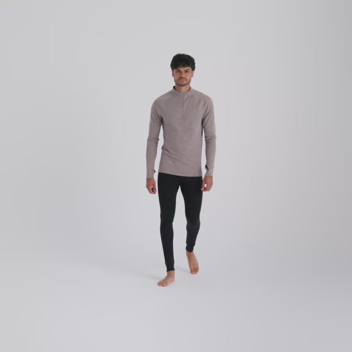 Hejma Men's Merino Zip Top — Blue