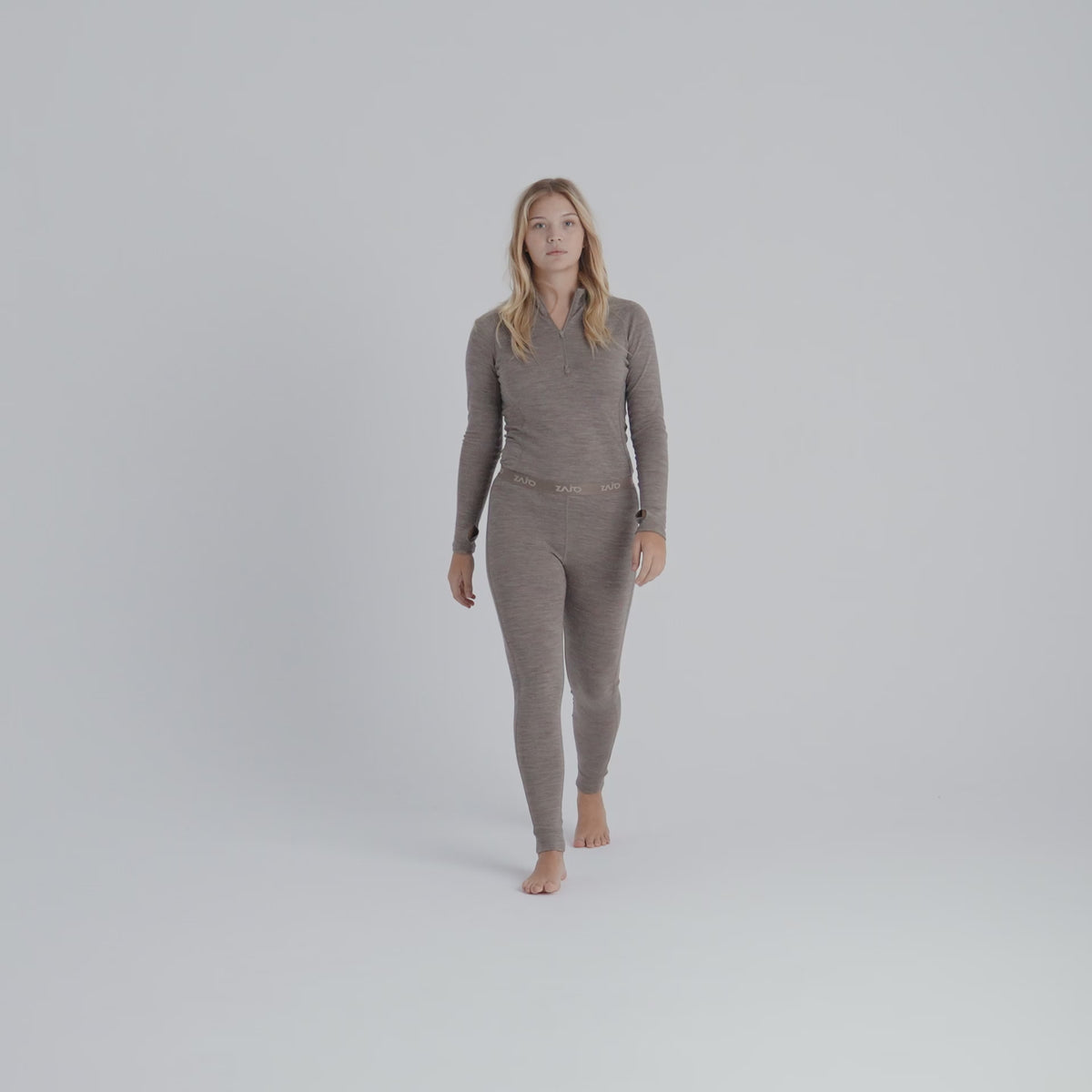Hejma Women's Merino High Waist Pants — Taupe Beige