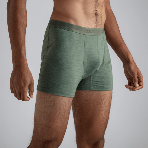 Senti Men's Merino Boxer Briefs — Thyme Green