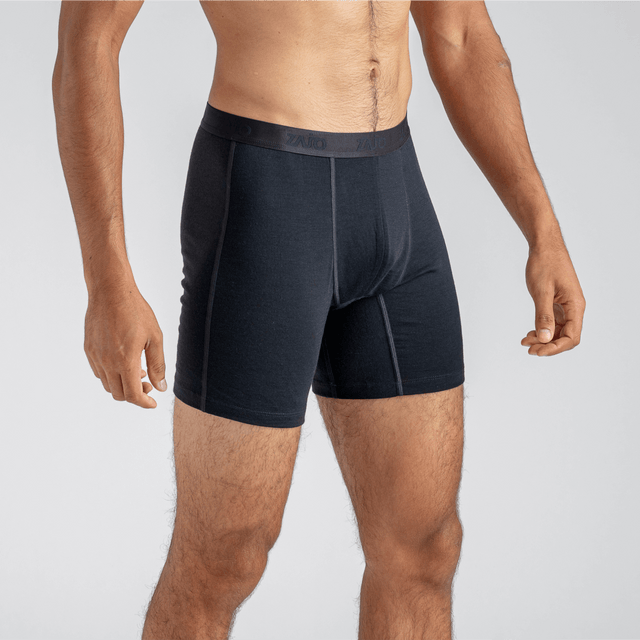 Senti Men's Merino Boxer Briefs Long — Dark Navy
