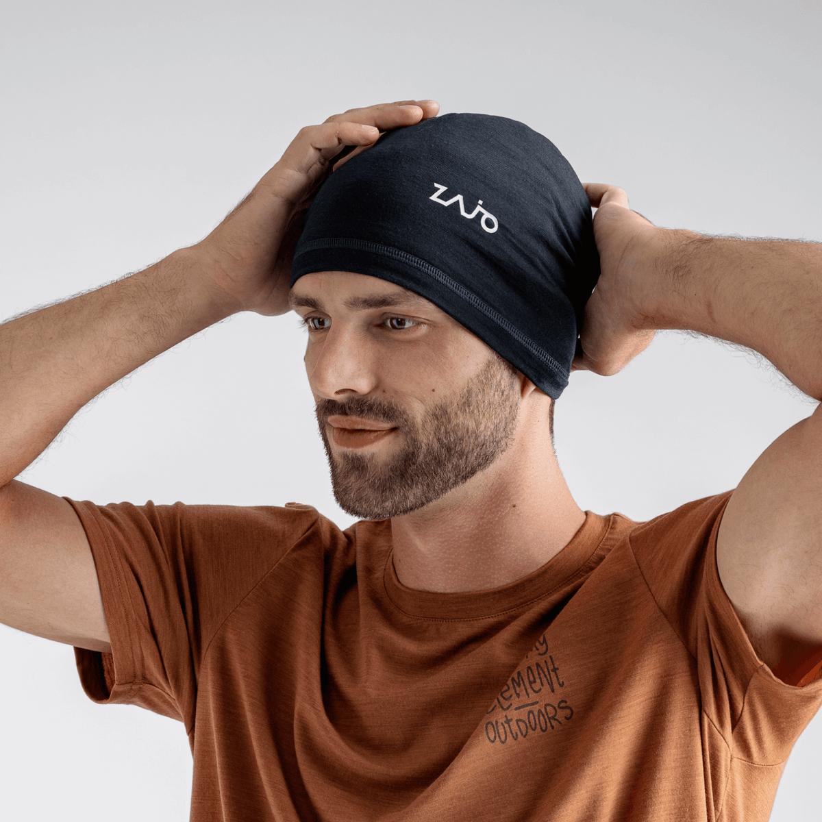 Senti Merino Multifunctional Scarf — Grey Navy